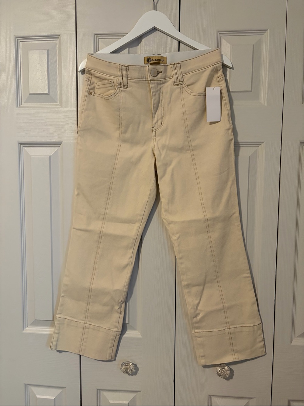NWT Democracy Ab solution High Rise Center Seam Kick Flare Pant Side Slit Sz 8 - Picture 2 of 14